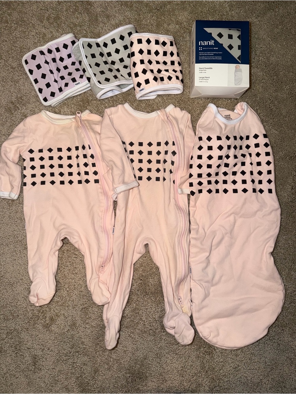 Nanit Sleep Monitoring Bands, Baby Footie & Swaddle Bundle
